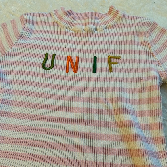 UNIF striped pink & white collar shirt - Picture 2 of 2